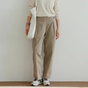 엄마옷 조이마담 PT90212 알파카기모 패치 핀턱 배기 밴딩팬츠 겨울바지 중년여성의류