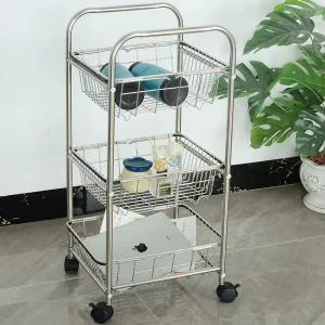 이동식 선반 바구니형 트롤리 스텐 욕실 주방
