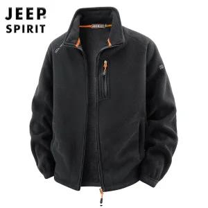 JEEP SPIRIT 남성용 가을 겨울 바람막이 점퍼 루즈핏 후리스 집업 자켓