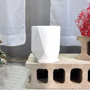 모던 무광 도기화분 (다각형-L) 15x20cm옹기 주물럭 토분 식물 인테리어 흑화분 흙화분