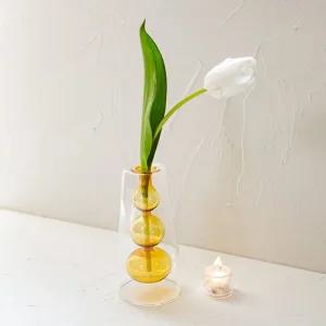 벨라 버블 이중유리 화병 (6type) (3단(브라운))장식 화병꽃 소품 글라스 글라스병 투명병 꽃병 유리병