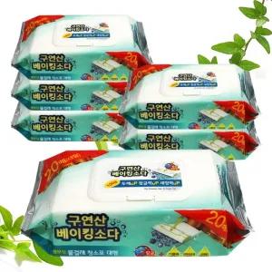 깨끗한청소 프리미엄 구연산베이킹소다 엠보싱 물걸레청소포 캡포장 대형 6팩