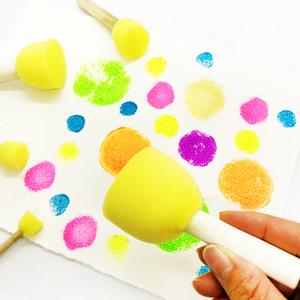 엄마표미술 놀이 물감 촉감 스펀지 막대 5종 세트 스텐실 스탬프 도장찍기