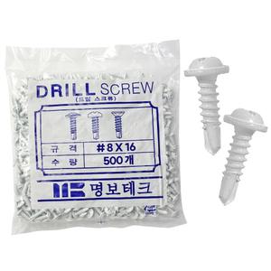 칼라피스 직결피스 와샤머리 흰색 8x16 1봉지 기리 나사 철판 목재 볼트 나사못 고정