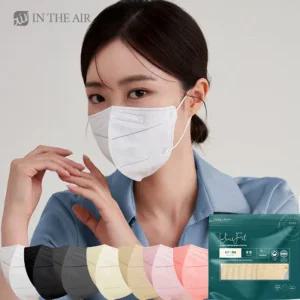 국산 KF94 인디에어 유어핏 새부리형 컬러마스크 에코팩 100매