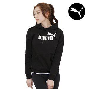 [푸마] 우먼스 빅로고 여성 기모 후드티셔츠 블랙 586788-01