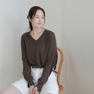 [소재올킬]프렌치 린넨100 르포엠 미스티 브이넥 니트 3종세트