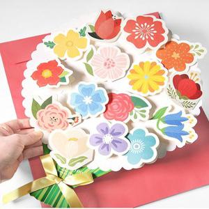 빅 꽃다발 롤링 페이퍼 편지지 꽃송이 카드 15장 어버이날 스승의날 여자친구 고백 가족 행사 선물 졸업식