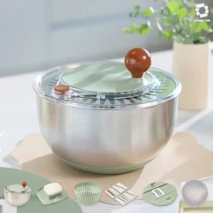 리빙톤 스텐빙빙 다용도 스테인리스볼 야채탈수기 채칼 5종세트 만능 스피너