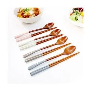 휴홈 천연 옻칠 파스텔 수저 4인세트