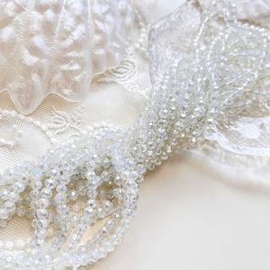 [1줄]4mm 크리스탈 론델컷 투명AB 문스톤 2-400-5 비즈공예 악세사리재료