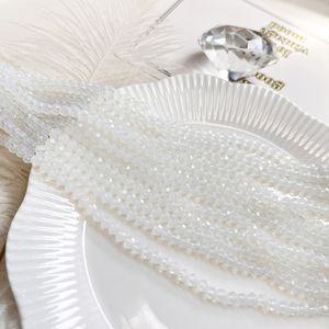 [1줄]4mm 크리스탈 론델컷 반투명 화이트 2-415 비즈공예 팔찌 악세사리부자재