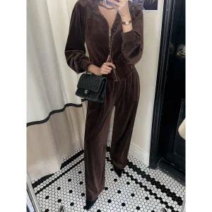 [다바걸][D&B made] 샤인벨벳트레이닝팬츠