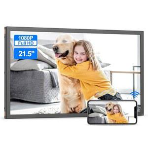 초대형 듀얼 WiFi 디지털 사진 프레임 - 21.5인치 FHD IPS 32GB, Syn Phone, 화면을 프레임에 미러링, 광 센서, 앱 이메일을 통한 동영상 공유, 무료 클라우드 스토리지