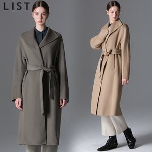 [리스트(LIST)] 벨티드 라펠 핸드메이드 캐시미어 울코트 (택가격: 498000원)