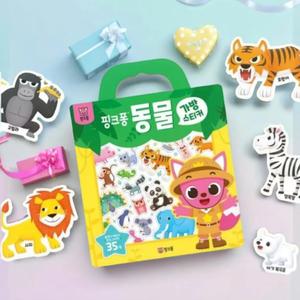핑크퐁 아기상어 가방스티커 동물 캐릭터 스티커북 붙였다 떼었다 소근육발달 놀이책 장난감
