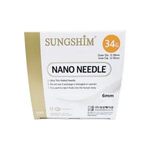 성심 나노니들 일회용 주사침 멸균 주사바늘 34G 6mm 100개입