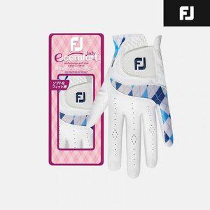 2025 풋조이 레이디 이컴포트 합피 골프장갑 화이트네이비  여성용  양손  68894E-441