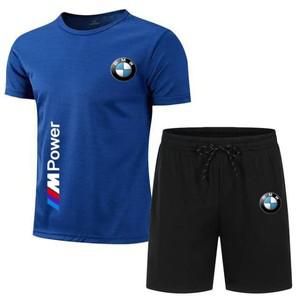 2025 새로운 BMW 패션과 편안한 스포츠 자전거 야외 세트 짧은 소매 반바지 티셔츠, 거리 자전거 R에 대한