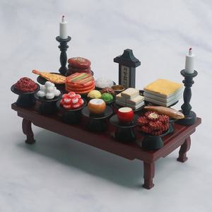 봉안당 추모 납골당꾸미기 추모공원 미니어쳐제사상 미니제사1인 작은상 크기 12cm X 6cm X 7.5cm