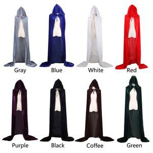 크리스마스 Pleuche 벨벳 망토 케이프 후드 중세 의상 마녀 위카 뱀파이어 할로윈 크리스마스 코스프레 의상 케이프