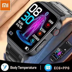 Xiaomi E500 스마트 시계 남성 ECG PPG HRV PTT 혈당 혈압 체온 모니터 IP68 방수 Smartwatch Men