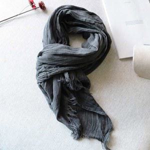 남성 린넨 얇은목도리 그레이 카키 모피 다크 스카프 간절기머플러 패션