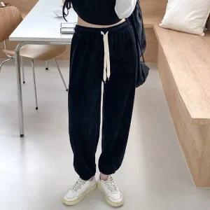 여성 가을 겨울 벨벳 골덴 밴딩 조거팬츠 츄리닝 트레이닝 바지 PN0162S