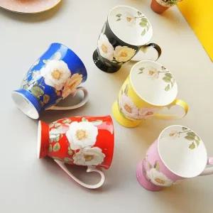 본차이나 매그놀리아 머그컵 5P 세트 도자기 커피잔 물컵 머그컵 물잔 커피잔 커피컵 음료컵