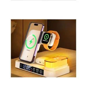 멀티 충전기 고속 3in1 아이폰 애플 워치 듀얼 거치대 블랙