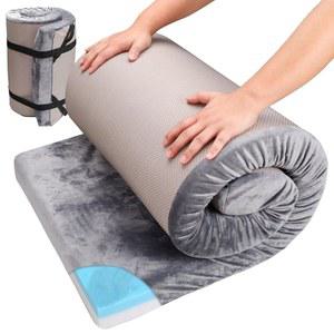 메모리 폼 수면 패드 캠핑 매트리스, 방수 매트용 3인치 두꺼운 휴대용 바닥 매트 롤업 매트리스 접이식 배낭 여행용 하이킹용 침대, 게스트 침대