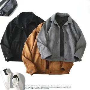 남성 빈티지 가을 겨울 멀티포켓 스웨이드 자켓 아우터