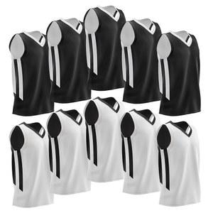 10팩 남성 리버서블 커스텀 농구 유니폼, 플레인 메시 운동용 민소매 셔츠 블랭크 팀 유니폼 세트