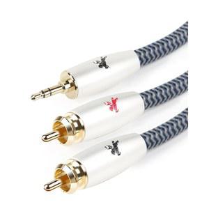 3.5mm ~ 2RCA 오디오 케이블 Aux to RCA 헤드폰 남성 대 남성 잭 어댑터 면 땋기 1/8 to RCA 오디오 Y 코드 서브우퍼 케이블 3.28피트