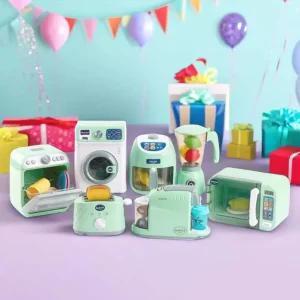 캐스B 리틀맘그린 주방놀이 작동장난감 7종세트 전자레인지 토스터기 에어프라이기 소꿉놀이
