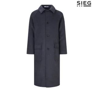 [갤러리아] 지이크 FW 그레이 캐시미어 혼방 세미오버핏 발마칸 롱코트 PFH7064