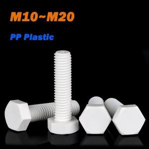 PP 육각 머리 나사 M8 M10 M12 M14 M16 M20 열 전기 절연을 위한 폴리프로필렌 플라스틱 볼트