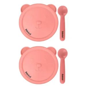 베베락 아기 유아 이유식 실리콘 흡착볼 피치핑크 X2 BNS