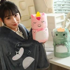 캐릭터 무릎 담요 극세사담요 학교 사무실 캠핑 망토