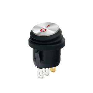 원형 로커 스위치 KCD1-105 방수 단추 스테인리스 스틸 커버 조명 포함 3 핀 6A 250V 12V 1 개