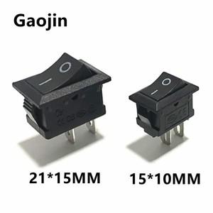 KCD1 2 핀 250V 3A SPST 블랙 보트 스위치 21x15mm 스냅인 온 오프 로커 위치 15x10mm 10 개묶음