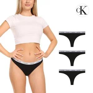 [Calvin Klein Underwear]캘빈클라인 CK 언더웨어 아이콘 로고 여성 티팬티 속옷 3팩 세트 QD5209E-UB1