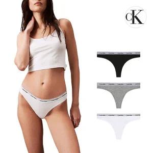 [Calvin Klein Underwear]캘빈클라인 CK 언더웨어 아이콘 로고 여성 티팬티 속옷 3팩 세트 QD5209E-MPI