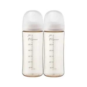 더블하트 아기 젖병 노꼭지 트윈팩 330ml 하루그레이