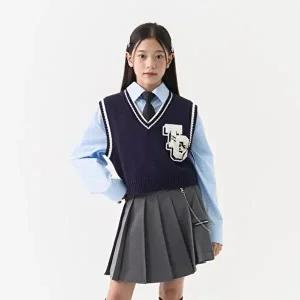 [셀러허브 1]더데이걸 HC37 블링 장식 크롭 스웨터 조끼 THE DAY GIRLS 여아 주니어 아동복 TGVK25101