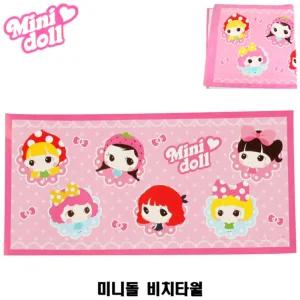 한중 미니돌 비치타월수건 수영 물놀이 캐릭터 어린이 키즈