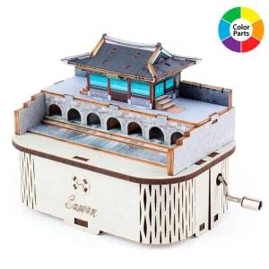 영공방 오르골만들기 수동 수원 화홍문 (YM86249)나무 소품 만들기 조립완구 키트 미술시간 어린이만들기재