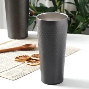 벌집 이중 스텐컵 430ml 블랙 맥주잔 보냉보온컵 물컵