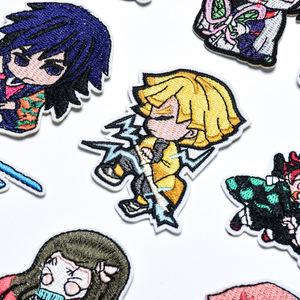 와펜 에니메이션 귀멸의 칼날 20종 브로치 패치 마크 열접착식 스티커 모자 옷 가방 리폼 장식