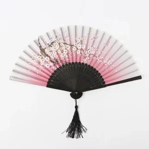 [홈앤원]복사꽃 접이식 대나무 부채/손부채